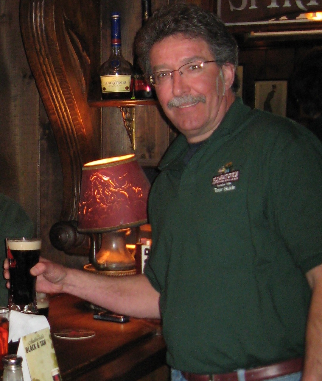 Guest Bartender Steve Gray serves a Guinness
